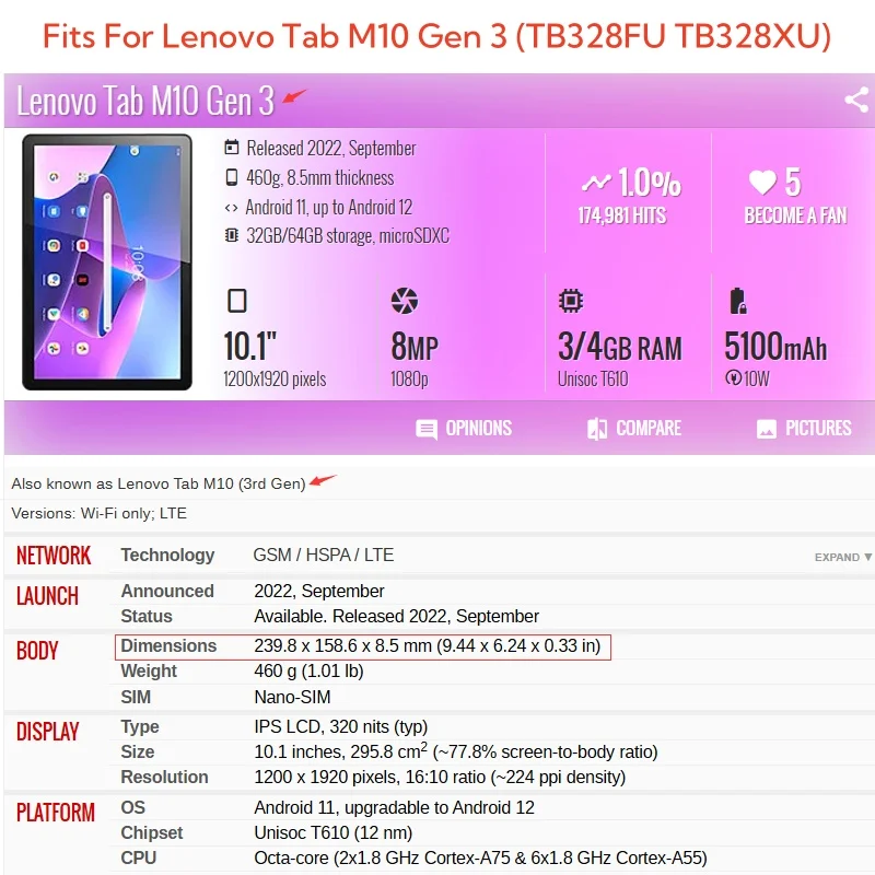 Capa Per Lenovo Tab M10 3rd Ge - Lenovo Tablet With Accessories recensione e prezzo